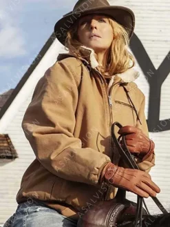 Asal Vision Cotton Jackets | Beth Dutton Yellowstone Bomber Jacket Brown