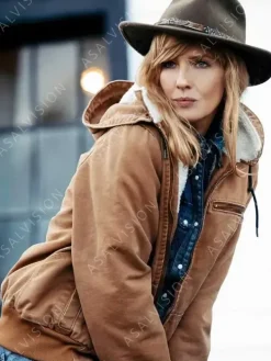 Asal Vision Cotton Jackets | Beth Dutton Yellowstone Bomber Jacket Brown