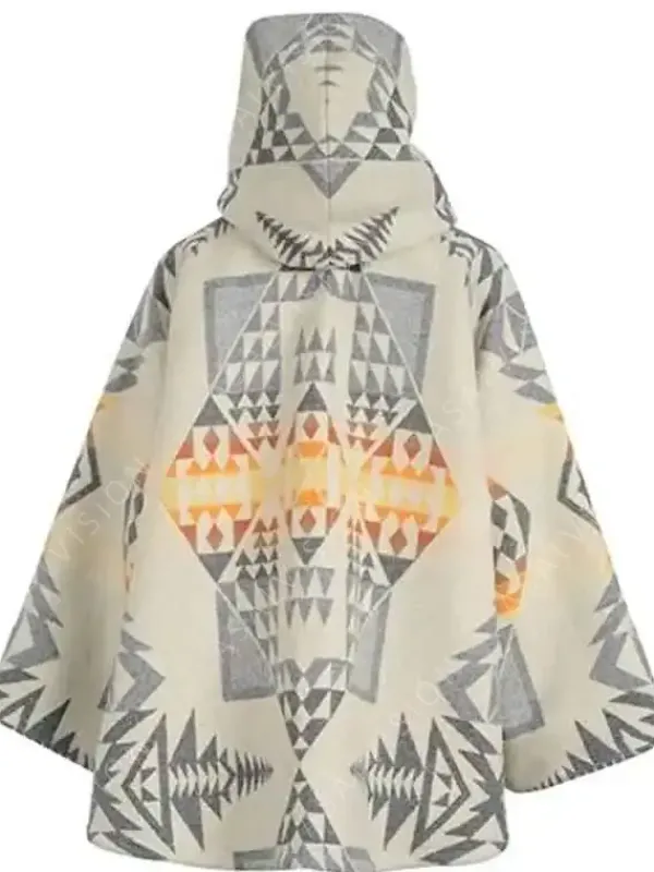 Asal Vision Women Coats | Beth Dutton Yellowstone Kelly Reilly Poncho Coat White