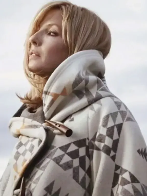 Asal Vision Women Coats | Beth Dutton Yellowstone Kelly Reilly Poncho Coat White