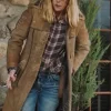 Asal Vision Women Coats | Beth Dutton Yellowstone Leather Coat Brown