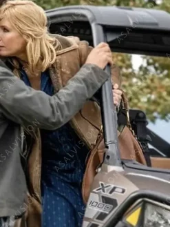 Asal Vision Women Coats | Beth Dutton Yellowstone Leather Coat Brown