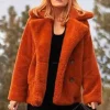 Asal Vision Women Coats | Beth Dutton Yellowstone Fur Coat Orange