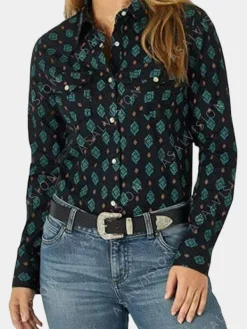 Asal Vision Cotton Jackets | Beth Dutton Yellowstone Season 5 Printed Shirt Green And Black Printed