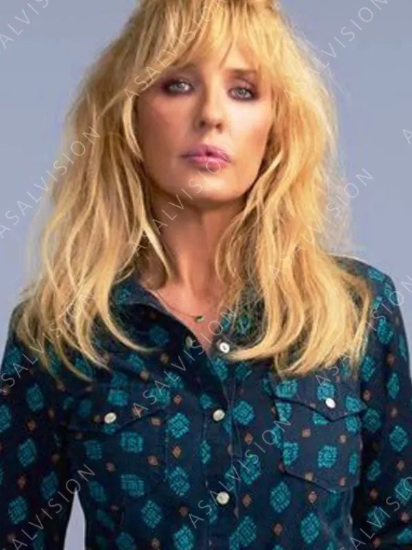 Asal Vision Cotton Jackets | Beth Dutton Yellowstone Season 5 Printed Shirt Green And Black Printed