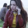 Asal Vision Leather Jackets | Better Things Mikey Madison Jacket Maroon