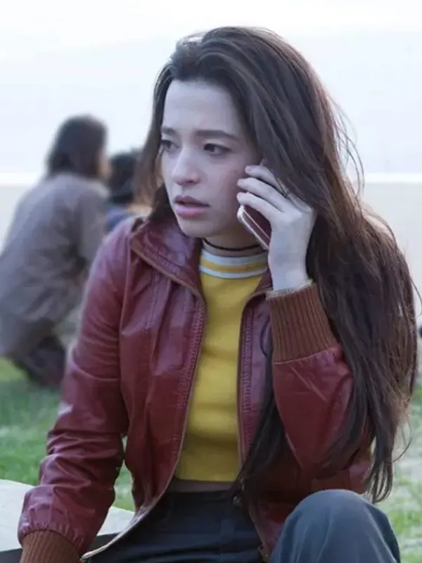 Asal Vision Leather Jackets | Better Things Mikey Madison Jacket Maroon
