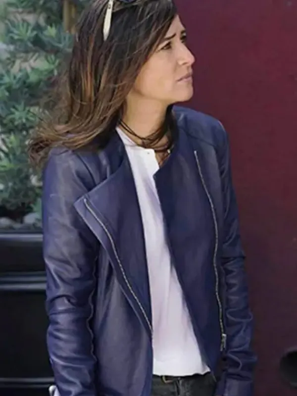 Asal Vision Leather Jackets | Better Things Season 4 Sam Fox Leather Jacket Blue