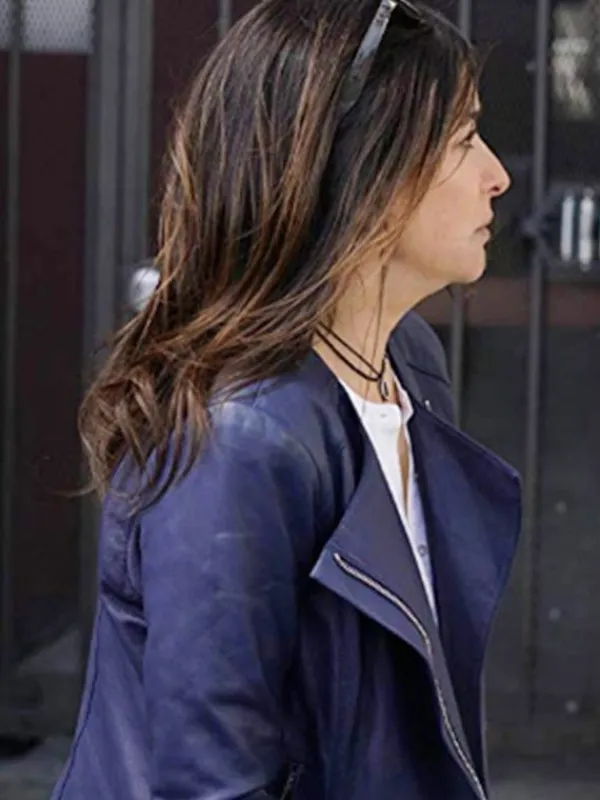 Asal Vision Leather Jackets | Better Things Season 4 Sam Fox Leather Jacket Blue