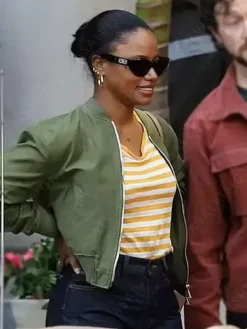 Asal Vision Cotton Jackets | Beverly Hills Cop Axel F 2024 Jane Bomber Jacket Green