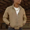 Asal Vision Cotton Jackets | Big Meech Flenory BMF Season 3 Bomber Jacket Brown With Printed Design