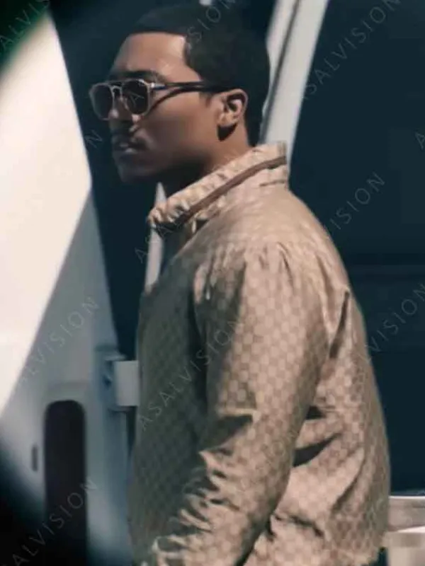 Asal Vision Cotton Jackets | Big Meech Flenory BMF Season 3 Bomber Jacket Brown With Printed Design