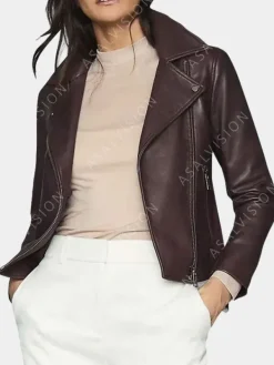 Asal Vision Brown Jackets | Biker Jackets | Big Sky Jenny Hoyt Leather Biker Jacket Brown