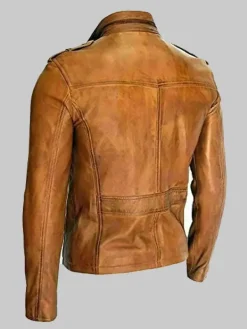 Asal Vision Brown Jackets | Biker Jackets | Biker Distressed Motorcycle Leather Mens Jacket Tan