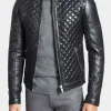 Asal Vision Black Jackets | Leather Jackets | Diamond Quilted Leather Jacket Mens Black