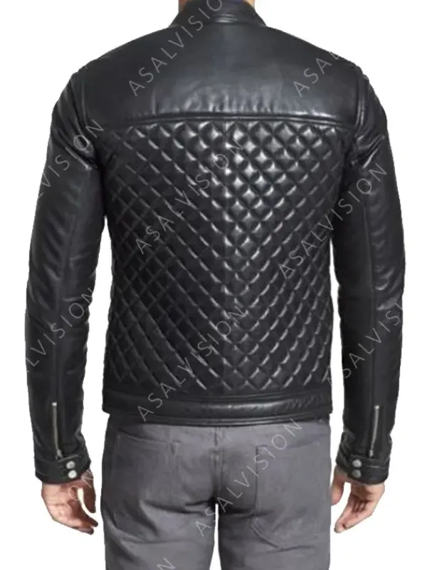 Asal Vision Black Jackets | Leather Jackets | Diamond Quilted Leather Jacket Mens Black