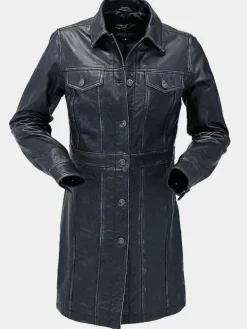 Asal Vision Leather Coats | Women Coats | Vintage Leather Coat For Women Black