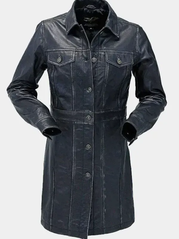 Asal Vision Leather Coats | Women Coats | Vintage Leather Coat For Women Black