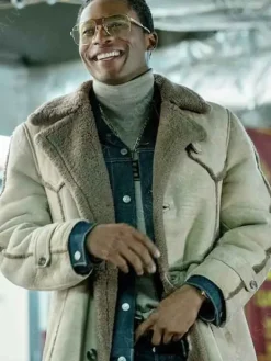 Asal Vision Men Coats | BMF Terry ‘Southwest T’ Flenory Shearling Leather Coat Beige