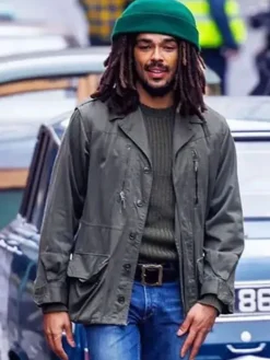 Asal Vision Cotton Jackets | Bob Marley One Love 2024 Kingsley Ben-Adir Jacket Green