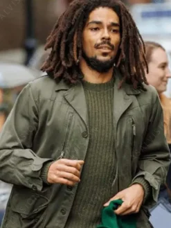Asal Vision Cotton Jackets | Bob Marley One Love 2024 Kingsley Ben-Adir Jacket Green