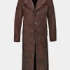Asal Vision Leather Coats | Trench Coats | Bobby Duster Trench Sheepskin Leather Coat Dark Brown