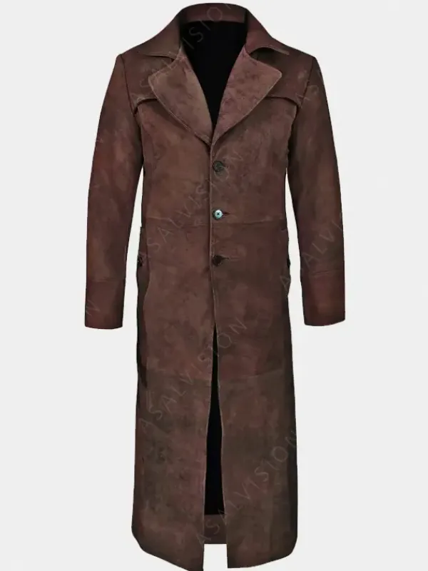 Asal Vision Leather Coats | Trench Coats | Bobby Duster Trench Sheepskin Leather Coat Dark Brown