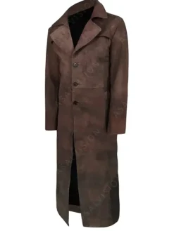 Asal Vision Leather Coats | Trench Coats | Bobby Duster Trench Sheepskin Leather Coat Dark Brown