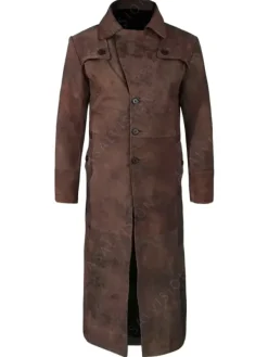 Asal Vision Leather Coats | Trench Coats | Bobby Duster Trench Sheepskin Leather Coat Dark Brown