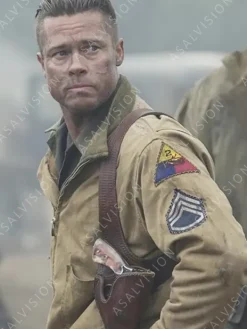 Asal Vision Cotton Jackets | Brad Pitt WW2 Fury Wardaddy Bomber Jacket Same As Image