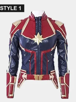 Asal Vision Leather Jackets | Brie Larson Captain Marvel Carol Danvers Leather Jacket Multi-Color