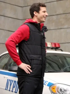 Asal Vision Vests | Brooklyn Nine-Nine Jake Peralta Puffer Vest Black