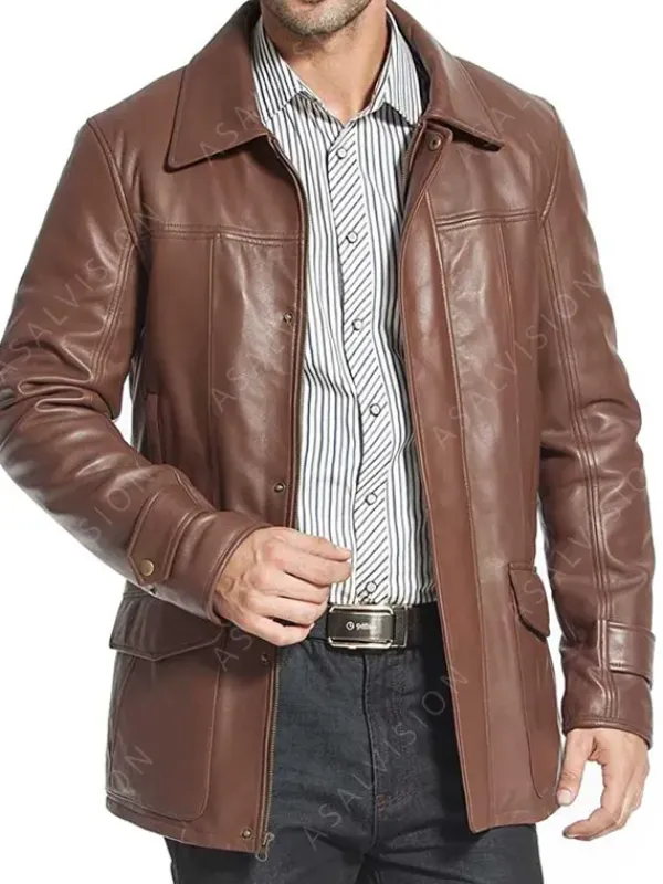 Asal Vision Men Coats | Brown Jackets | Fashion Leather Coat Brown