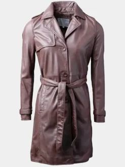 Asal Vision Leather Coats | Trench Coats | Leather Trench Coat For Women’s Brown