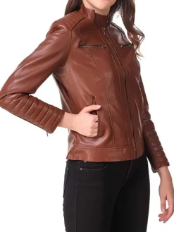 Asal Vision Brown Jackets | Biker Jackets | Motorcycle Leather Jacket For Women’s Brown
