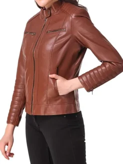 Asal Vision Brown Jackets | Biker Jackets | Motorcycle Leather Jacket For Women’s Brown