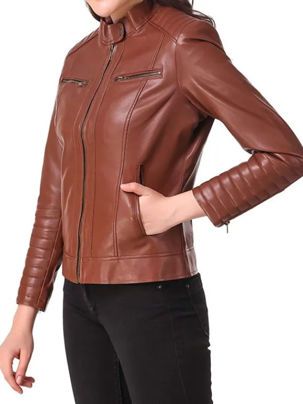 Asal Vision Brown Jackets | Biker Jackets | Motorcycle Leather Jacket For Women’s Brown