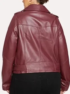 Asal Vision Biker Jackets | Leather Jackets | Oversized Real Leather Biker Jacket For Women Burgundy