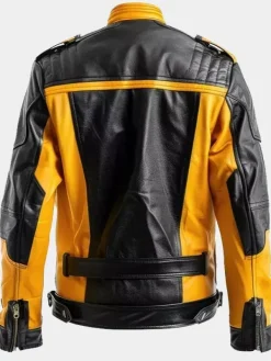Asal Vision Cafe Racer Jackets | Biker Jackets | Cafe Racer Retro Leather Jacket For Men White, Black & Yellow