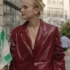 Asal Vision Blazers | Camille Emily In Paris Season 3 Leather Blazer Maroon