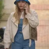 Asal Vision Leather Jackets | Camille Emily in Paris Season 2 Leather Jacket Beige
