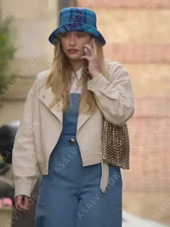 Asal Vision Leather Jackets | Camille Emily in Paris Season 2 Leather Jacket Beige