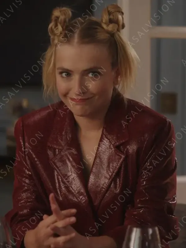 Asal Vision Blazers | Camille Emily In Paris Season 3 Leather Blazer Maroon