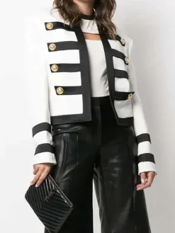 Asal Vision Cotton Jackets | Camille Emily in Paris Jacket White And Black