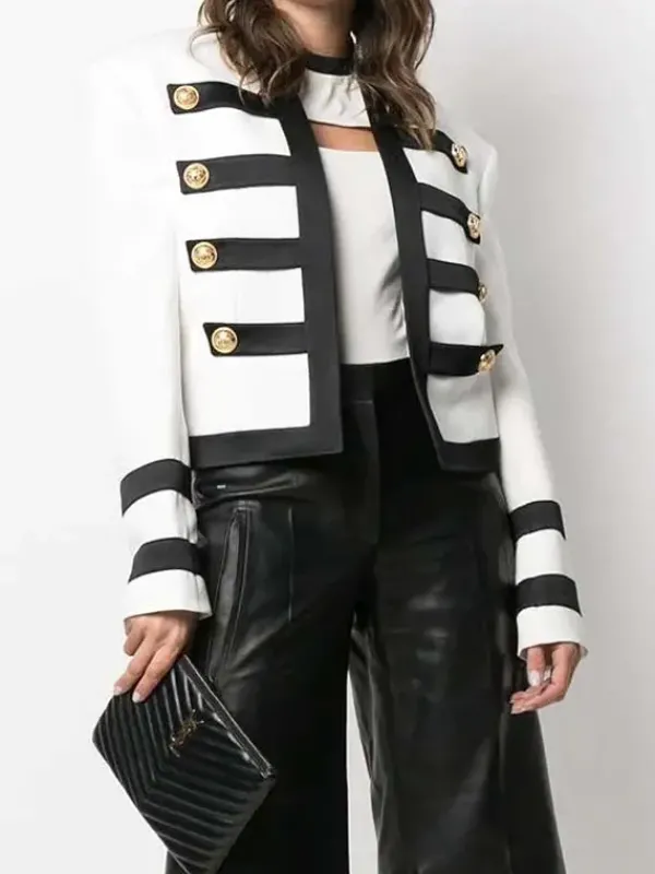 Asal Vision Cotton Jackets | Camille Emily in Paris Jacket White And Black