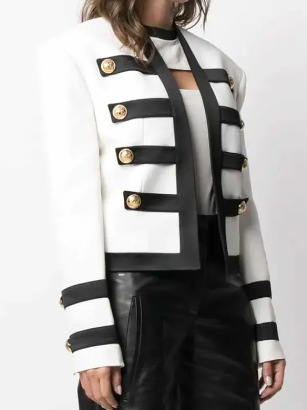 Asal Vision Cotton Jackets | Camille Emily in Paris Jacket White And Black
