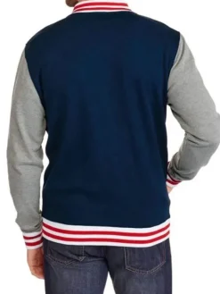 Asal Vision Varsity Jackets | Captain America Blue Varsity Bomber Jacket Blue & Grey