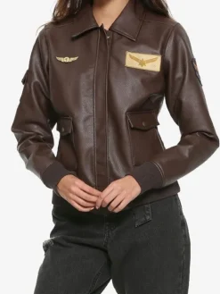 Asal Vision Leather Jackets | Captain Marvel Brie Larson Leather Jacket Brown