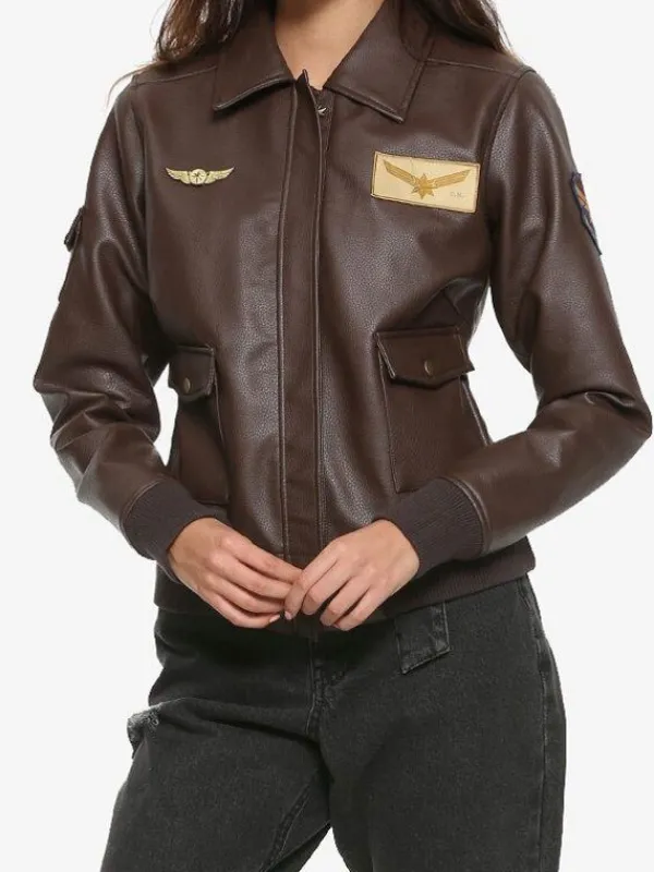 Asal Vision Leather Jackets | Captain Marvel Brie Larson Leather Jacket Brown