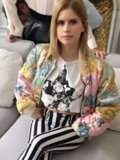 Asal Vision Cotton Jackets | Carlson Young Emily In Paris Brooklyn Clark Jacket Multicolor Printed Design